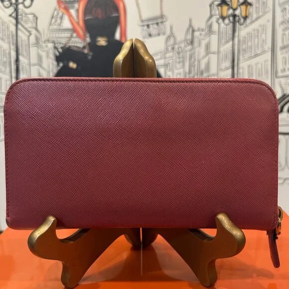 Prada Saffiano Leather Zip Around Long Wallet - Picture 4 of 10